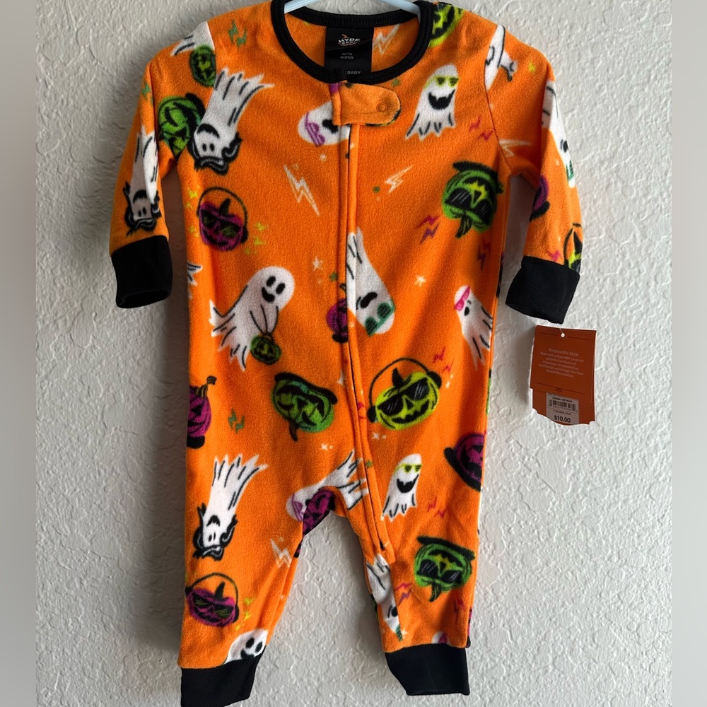 NWT One Piece Pajama Baby Infant 3-6 Months Halloween 👻 🎃 Pumpkins Ghosts